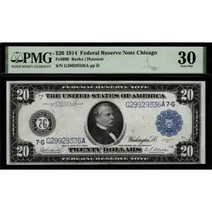 $20 1914 Blue Seal Federal Reserve Notes 990