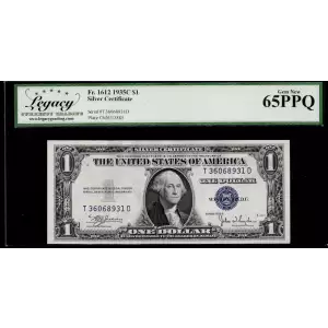$1 1935-C blue seal. Small Silver Certificates 1612