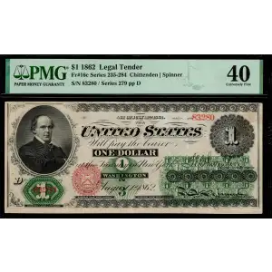 $1 Series 235-284 at right No ABNCo monogram. No green patent date Type 2; Red Seal Legal Tender Issues 16c
