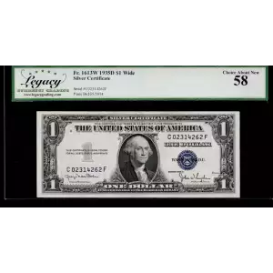 $1 1935-D blue seal. Small Silver Certificates 1613W