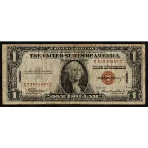 $1 1935-A brown seal Emergency Notes Issued During WW2 2300