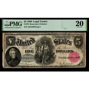 $5  Small Red, scalloped Legal Tender Issues 79