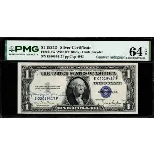 $1 1935-D blue seal. Small Silver Certificates 1613W