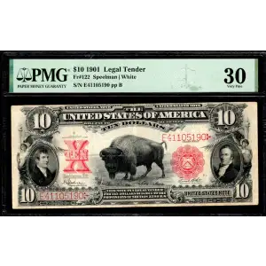 $10  Small Red, scalloped Legal Tender Issues 122