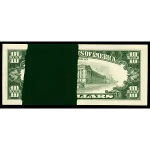 $10 1988-A. Treasury seal. Small Size $10 Federal Reserve Notes 2028-B