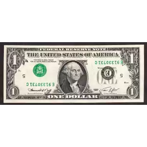 $1 1974 Green seal. Small Size $1 Federal Reserve Notes 1908-E