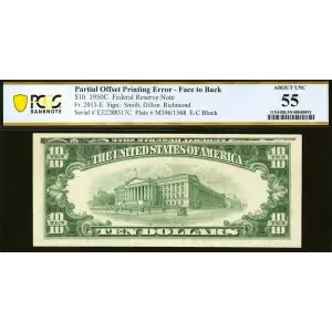 $10 1950-C.  Small Size $10 Federal Reserve Notes 2013-E