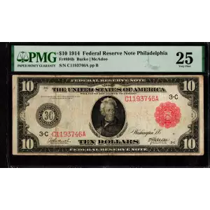 $10 1914 Red Seal Federal Reserve Notes 894B
