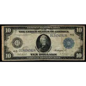 $10 1914 Blue Seal Federal Reserve Notes 918