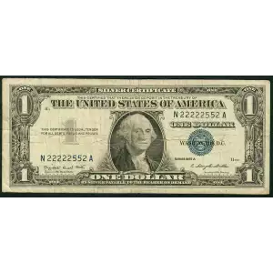 $1 1957-A blue seal. Small Silver Certificates 1620