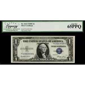 $1 1935-E blue seal. Small Silver Certificates 1614