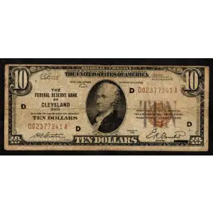$10 1929 brown seal Small Federal Reserve Bank Notes 1860-D