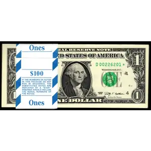 $1 2009 Green seal. Small Size $1 Federal Reserve Notes 3000-D*