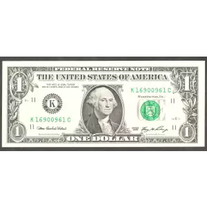 $1 2006 Green seal. Small Size $1 Federal Reserve Notes 1933-K