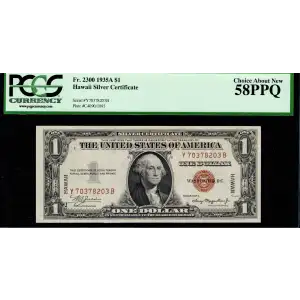 $1 1935-A brown seal Emergency Notes Issued During WW2 2300