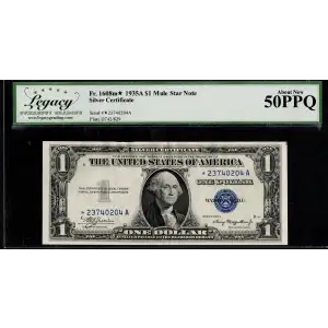 $1 1935-A blue seal. Small Silver Certificates 1608m*