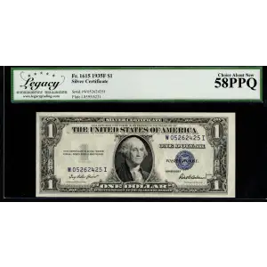 $1 1935-F blue seal. Small Silver Certificates 1615 (2)