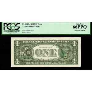 $1 1985 Green seal. Small Size $1 Federal Reserve Notes Kansas City 1913-J (2)