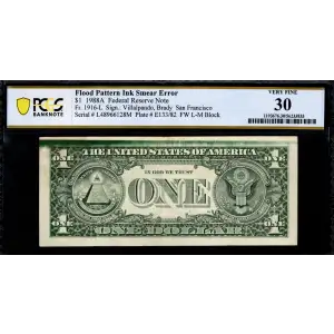 $1 1988-A. Green seal. Small Size $1 Federal Reserve Notes 1916-L