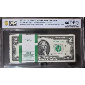 $2 2017-A. Green seal Small Size $2 Federal Reserve Notes 1941-B*