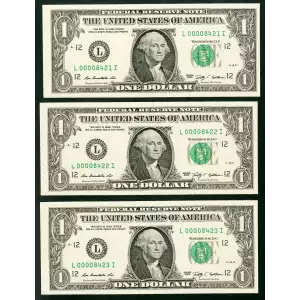$1 2009 Green seal. Small Size $1 Federal Reserve Notes 1934-L