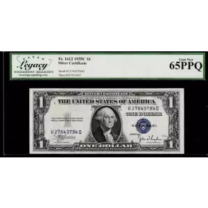 $1 1935-C blue seal. Small Silver Certificates 1612