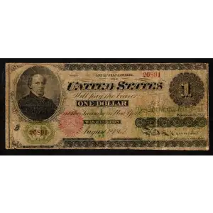 $1 Series 174-234 at left. No ABNCo monogram. No green patent date. Type 2; Red Seal Legal Tender Issues 16