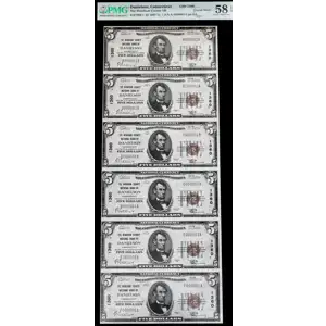 $5 1929 Small brown seal Small National Bank Notes 1800-1