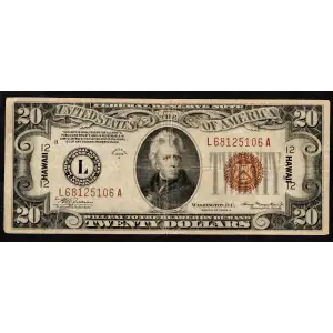 $20 1934-A brown seal Emergency Notes Issued During WW2 2305