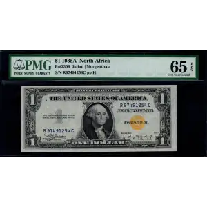 $1 1935-A yellow seal Emergency Notes Issued During WW2 2306