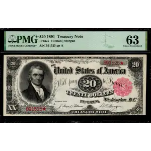 $20 1891 Small Red Treasury or Coin Notes 375