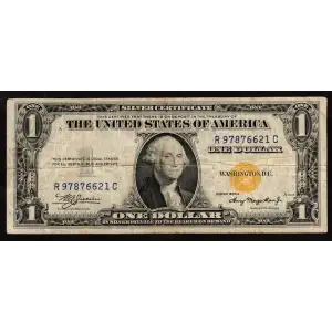 $1 1935-A yellow seal Emergency Notes Issued During WW2 2306