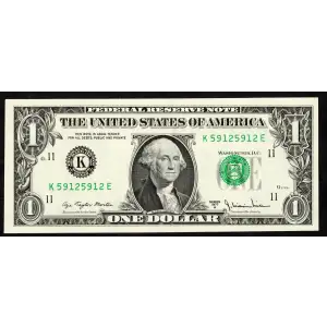 $1 1977-A. Green seal. Small Size $1 Federal Reserve Notes 1910-K