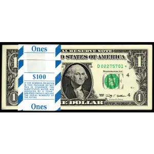 $1 2009 Green seal. Small Size $1 Federal Reserve Notes 3000-D*