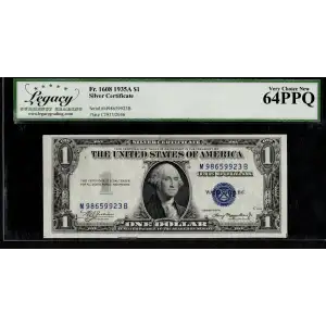 $1 1935-A blue seal. Small Silver Certificates 1608