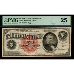 $5 1886 Large Red Silver Certificates 261