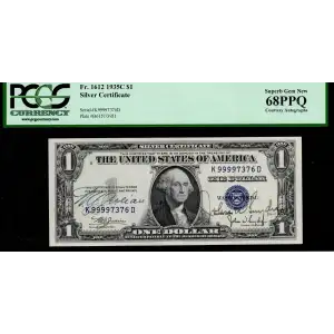 $1 1935-C blue seal. Small Silver Certificates 1612