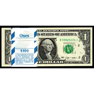 $1 2009 Green seal. Small Size $1 Federal Reserve Notes 3000-B*