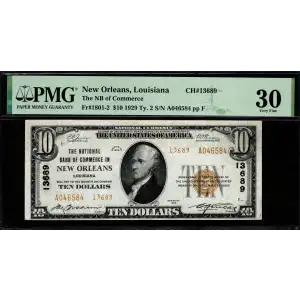 $10 1929 small brown seal. Small National Bank Notes 1801-2