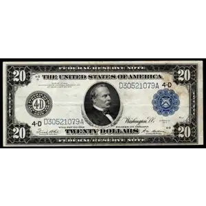 $20 1914 Blue Seal Federal Reserve Notes 979A