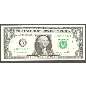$1 2006 Green seal. Small Size $1 Federal Reserve Notes 1933-A