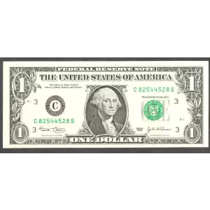 $1 2003 Green seal. Small Size $1 Federal Reserve Notes 1928-C