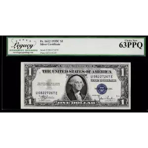 $1 1935-C blue seal. Small Silver Certificates 1612