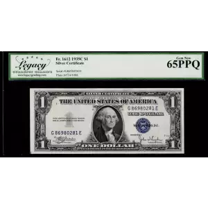 $1 1935-C blue seal. Small Silver Certificates 1612