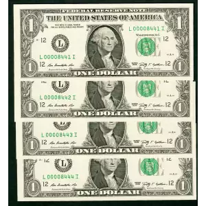 $1 2009 Green seal. Small Size $1 Federal Reserve Notes 1934-L