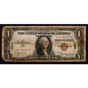 $1 1935-A brown seal Emergency Notes Issued During WW2 2300*
