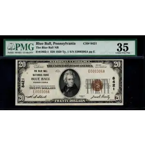 $20 1929 small brown seal. Small National Bank Notes 1802-1