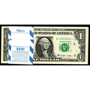 $1 2009 Green seal. Small Size $1 Federal Reserve Notes 3000-B*