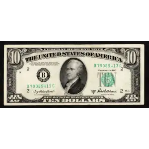 $10 1950-B.  Small Size $10 Federal Reserve Notes 2012-B