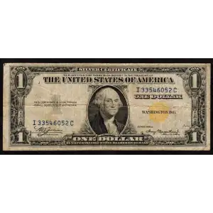 $1 1935-A yellow seal Emergency Notes Issued During WW2 2306